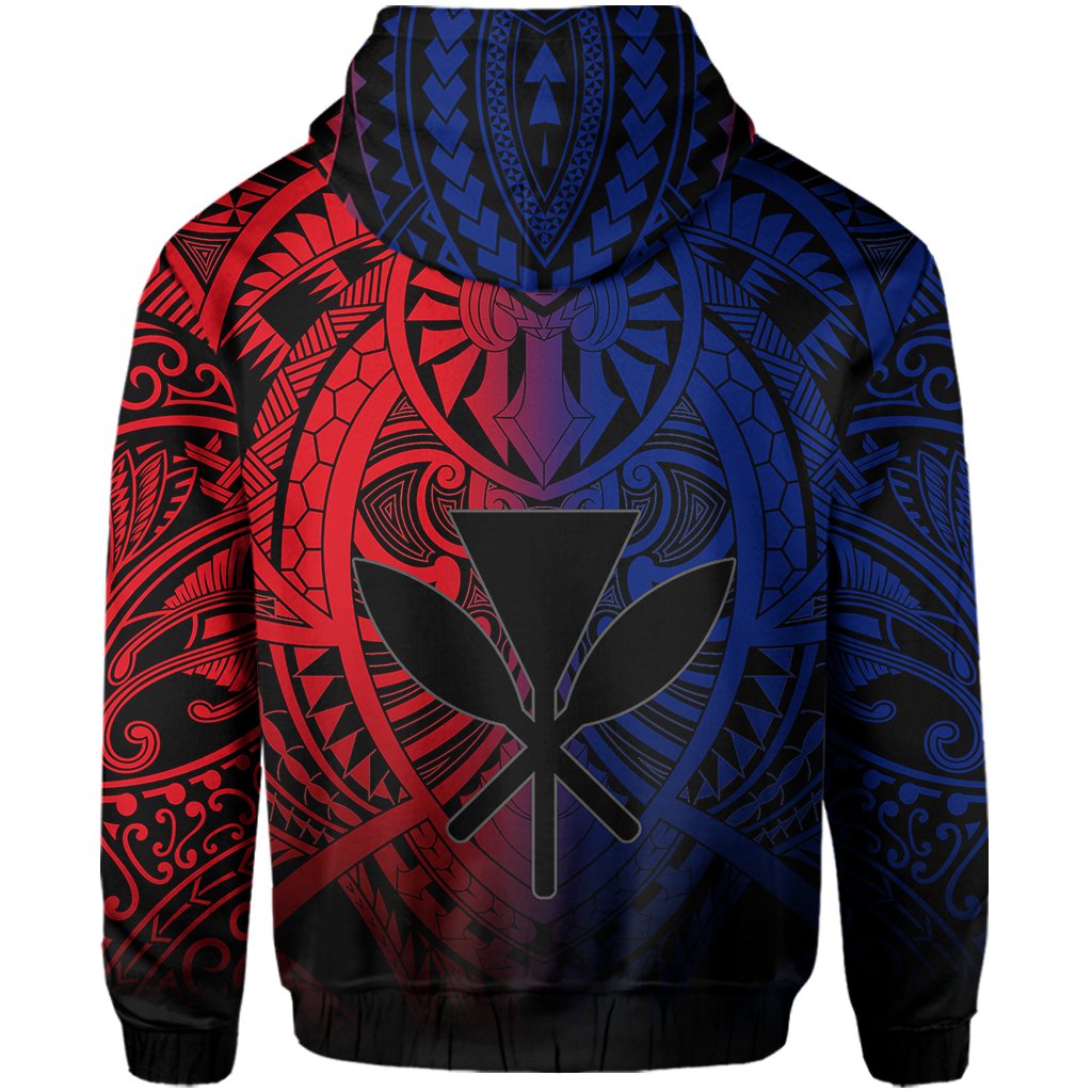 Hawaii Maka Polynesian Kanaka Maoli Hoodie Heaven Style Red Blue - Polynesian Pride