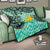 Tokelau Premium Quilt - Vintage Floral Pattern Green Color - Polynesian Pride