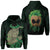 Polynesian Hula Man Helmet Hawaii Hoodie Green Unisex Green - Polynesian Pride