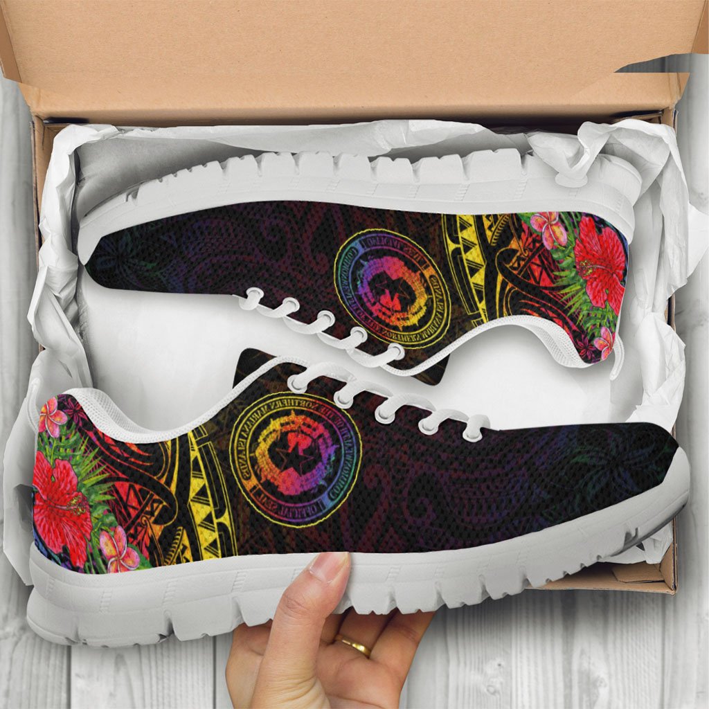 Northern Mariana Islands Sneakers - Tropical Hippie Style - Polynesian Pride