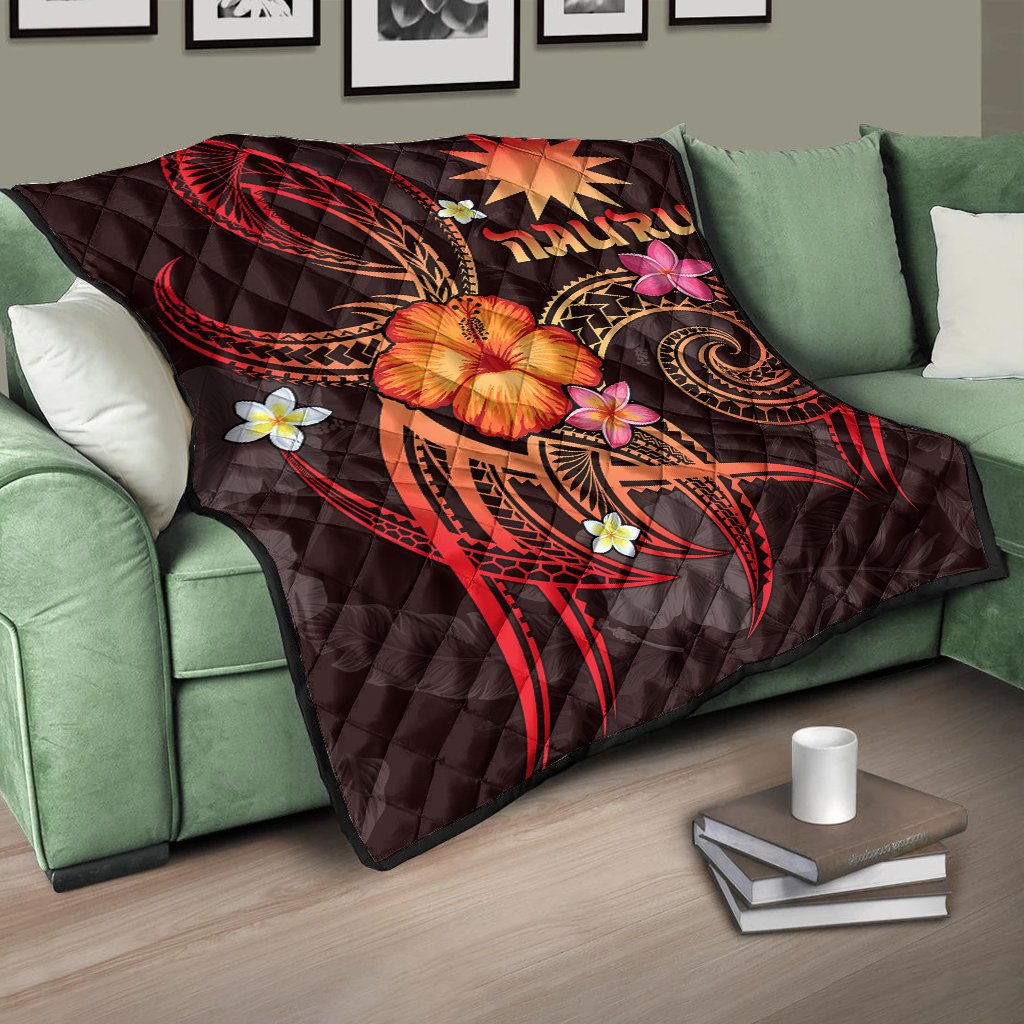 Nauru Polynesian Premium Quilt - Legend of Nauru (Red) - Polynesian Pride