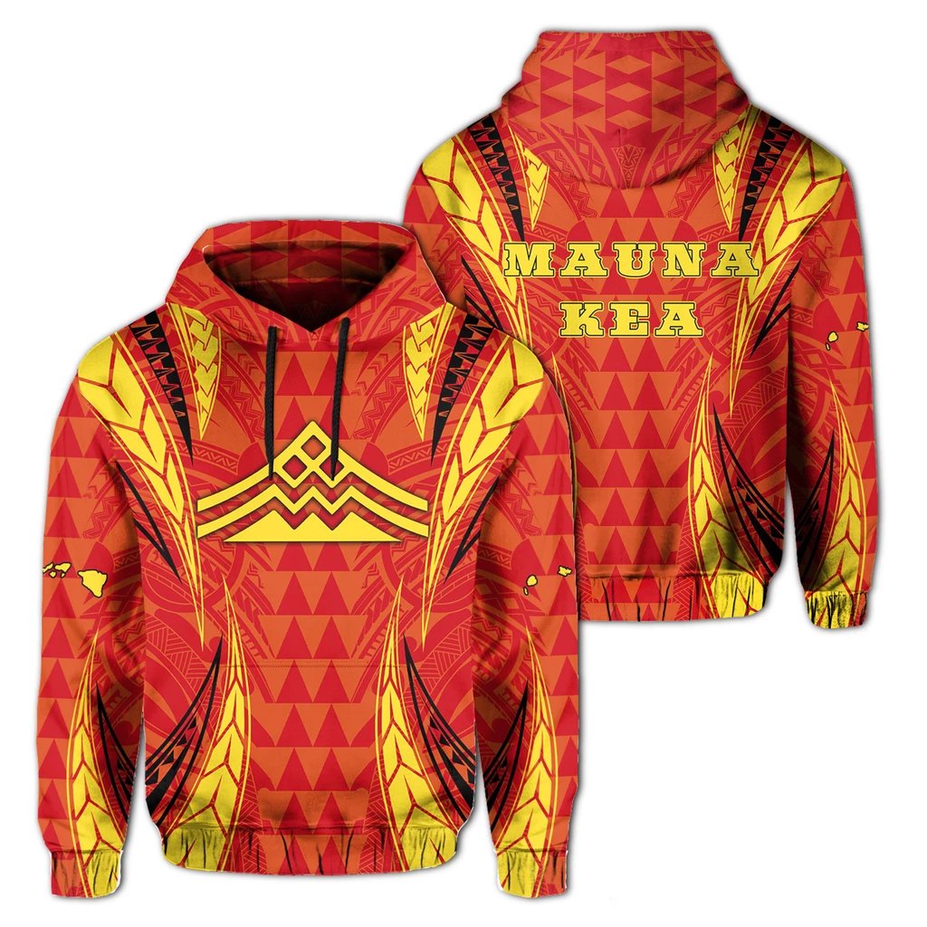 Hawaiian Mauna Kea Polynesian Hoodie Valeria Style Unisex White - Polynesian Pride