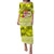 (Custom Personalised) Fiji Puletasi Dress Yellow Tapa Pattern Fijian Tropical Flowers LT13 Yellow - Polynesian Pride