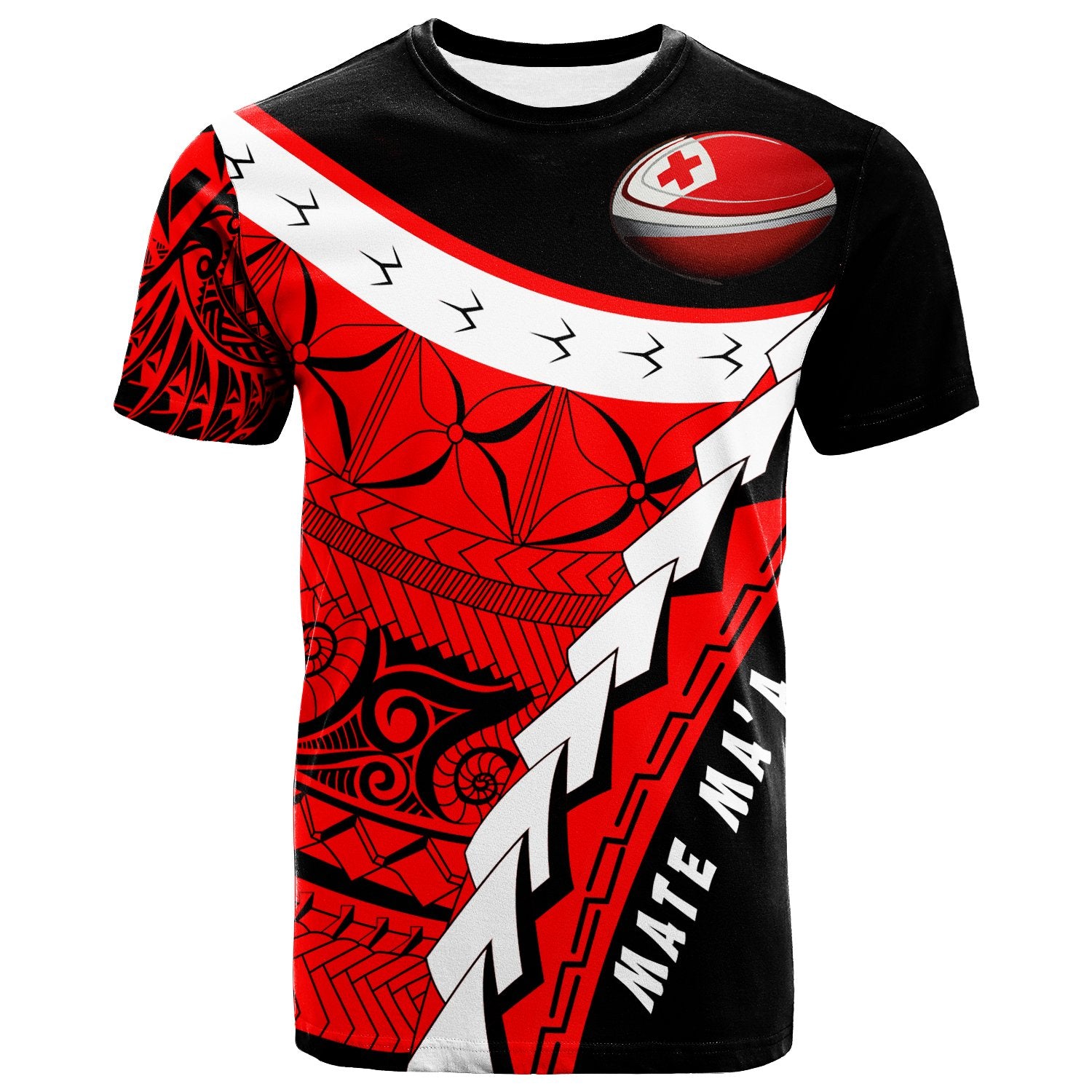 Tonga Custom T Shirt Tonga Rugby Mate Maa Pride Unisex Red - Polynesian Pride