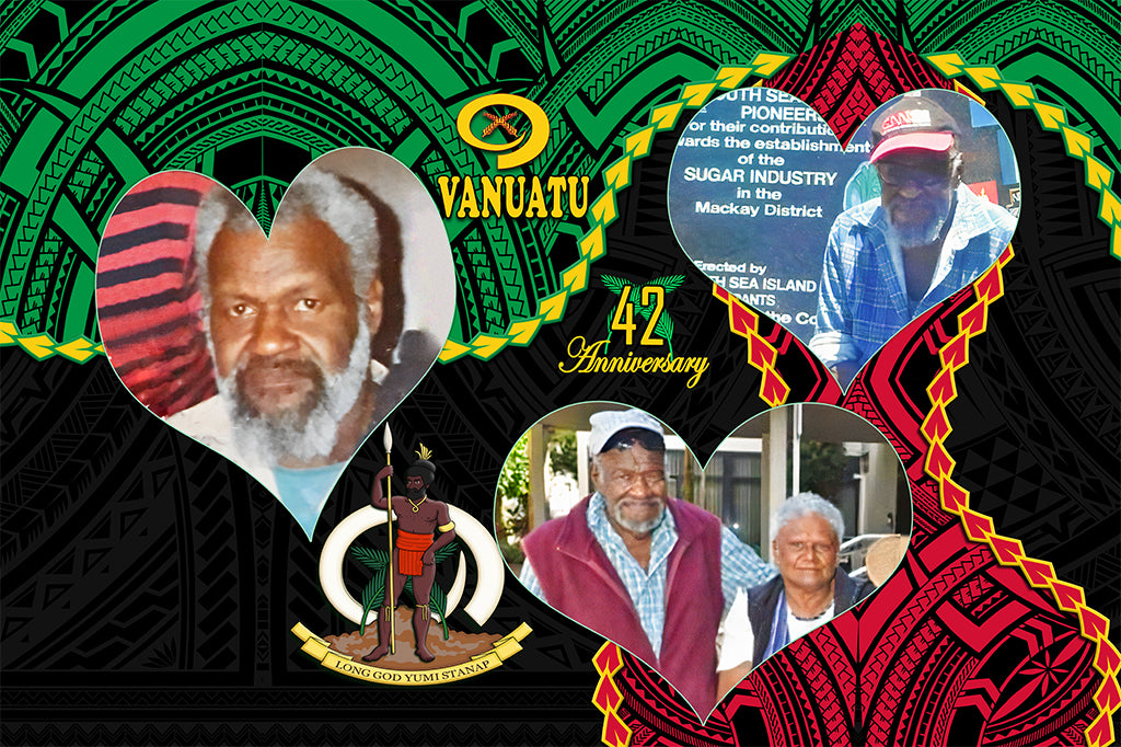 (Sara Norway) Vanuatu 42nd Anniversary Sarong LT9 One Size Black - Polynesian Pride