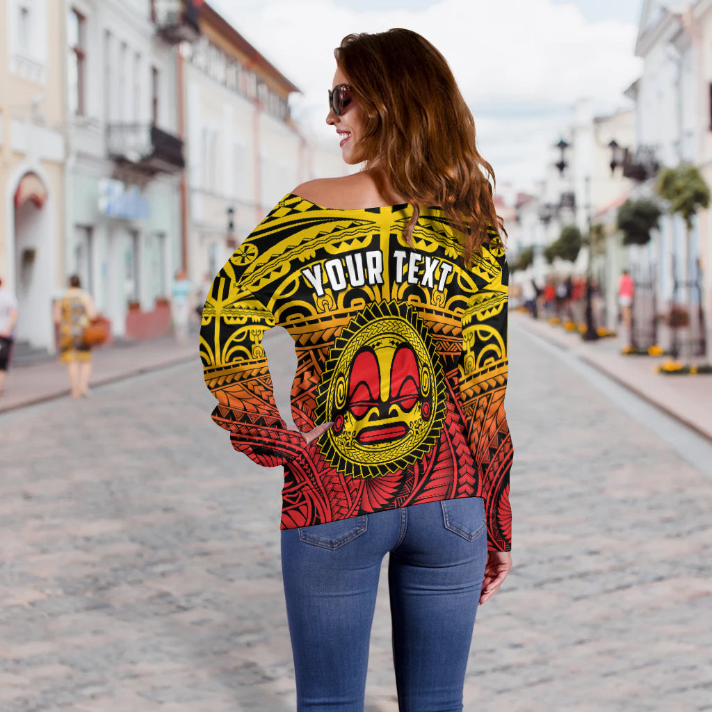 (Custom Personalised) Marquesas Islands Off Shoulder Sweater Mata Tiki Polynesian Pattern LT13 - Polynesian Pride