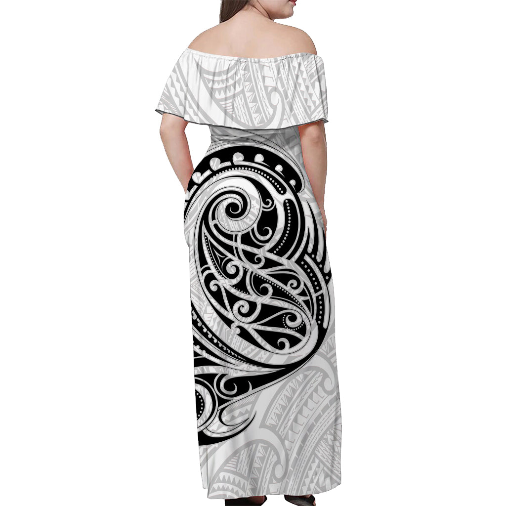 New Zealand Maori Off Shoulder Long Dress Ver.02 LT13 - Polynesian Pride