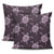 Turtle Plumeria Violet Pillow Covers One Size Zippered Pillow Cases 18"x 18" (Twin Sides) (Set of 2) Black - Polynesian Pride