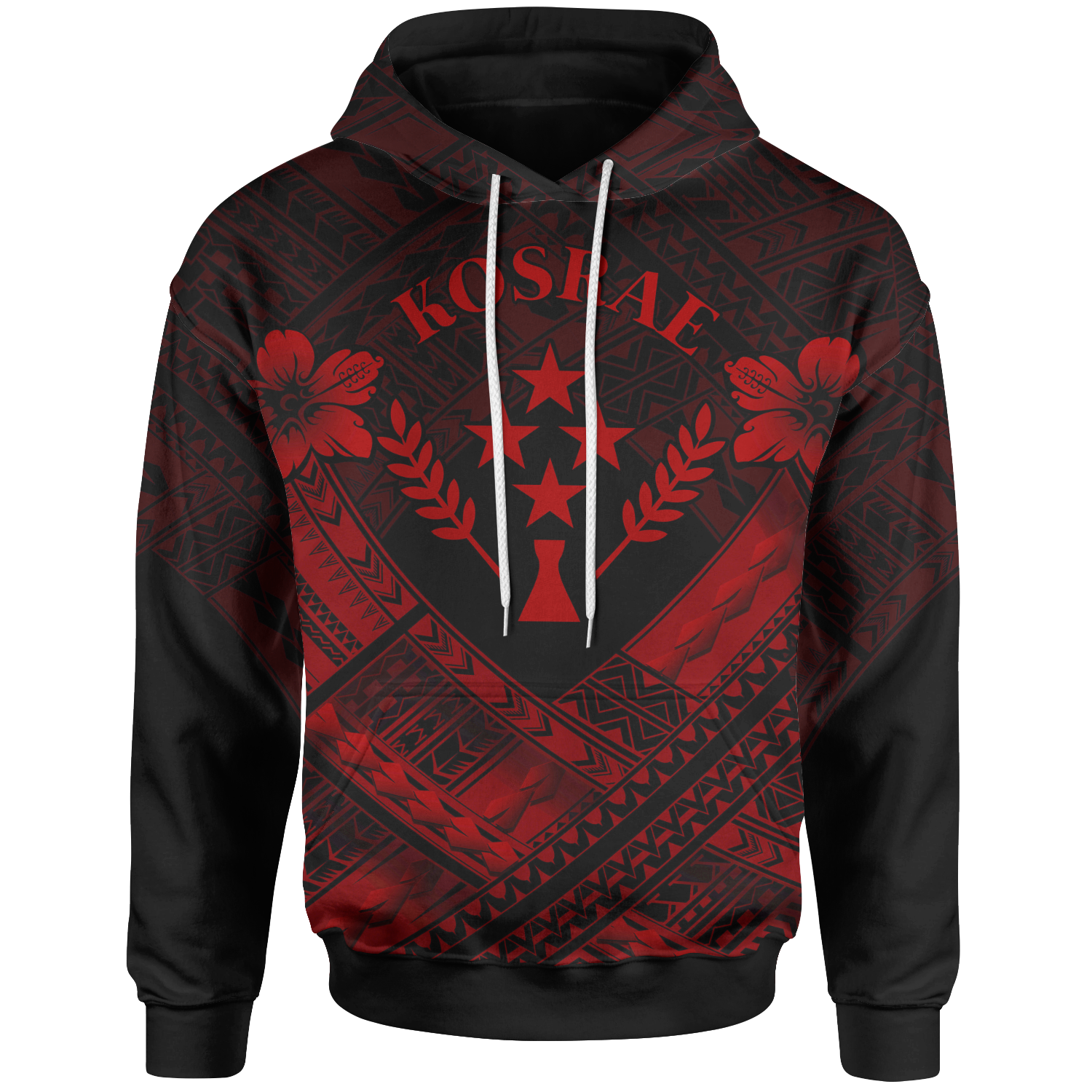 Kosrae Polynesian Custom Hoodie Kosrae Red Camisole Hibiscus Style Unisex Red - Polynesian Pride