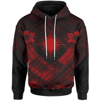 Marshall Islands Polynesian Hoodie Marshall Islands Red Flag Camisole Hibiscus Style Unisex Red - Polynesian Pride