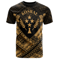 Kosrae Polynesian Custom T Shirts Kosrae GoldCamisole Hibiscus Style Unisex Art - Polynesian Pride