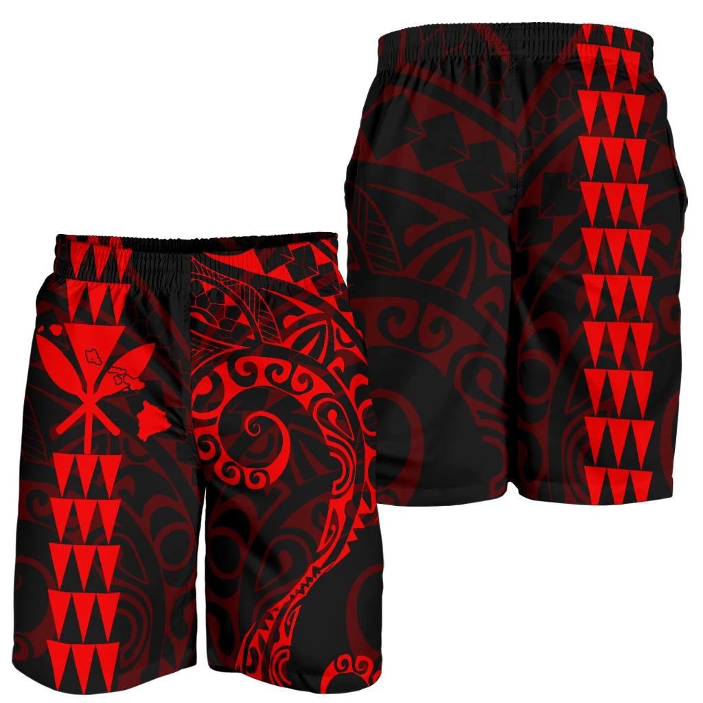 Kanaka Hawaii Map Red Polynesian Men's Short Men's Shorts Red - Polynesian Pride