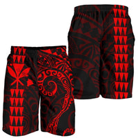 Kanaka Hawaii Map Red Polynesian Men's Short Men's Shorts Red - Polynesian Pride