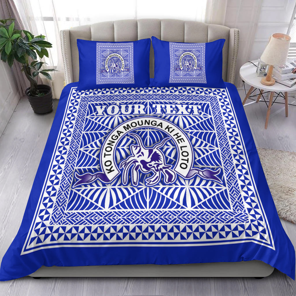 (Custom Personalised) Tupou College Bedding Set Tonga Pattern LT4 Blue - Polynesian Pride
