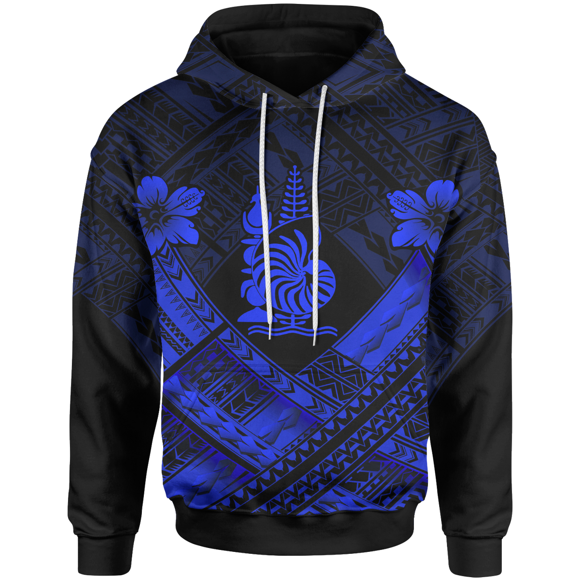 New Caledonia Polynesian Hoodie New Caledonia Blue Seal Camisole Hibiscus Style Unisex Blue - Polynesian Pride