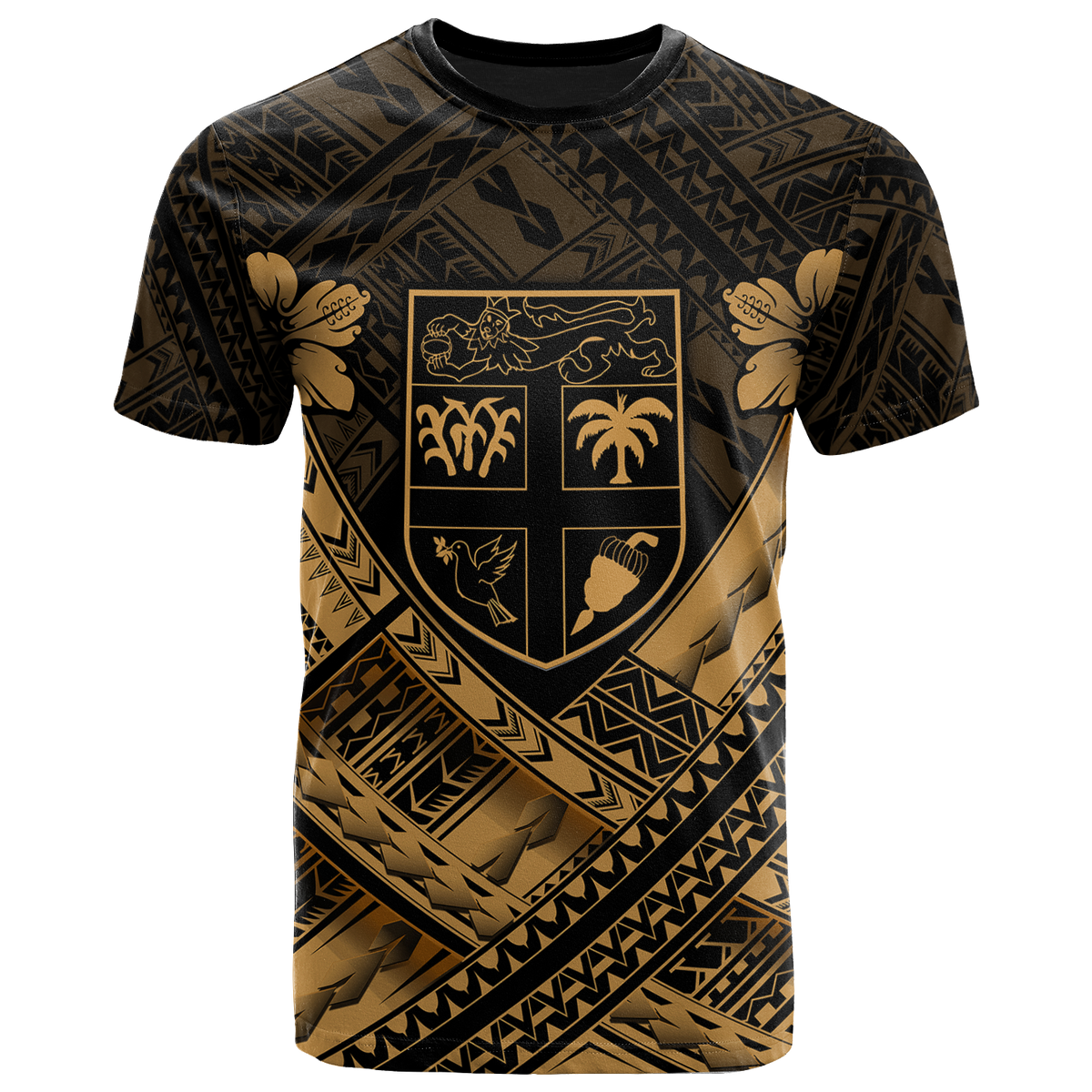 Fiji Polynesian Custom T Shirt Fijian Gold Seal Camisole Hibiscus Style Unisex Art - Polynesian Pride