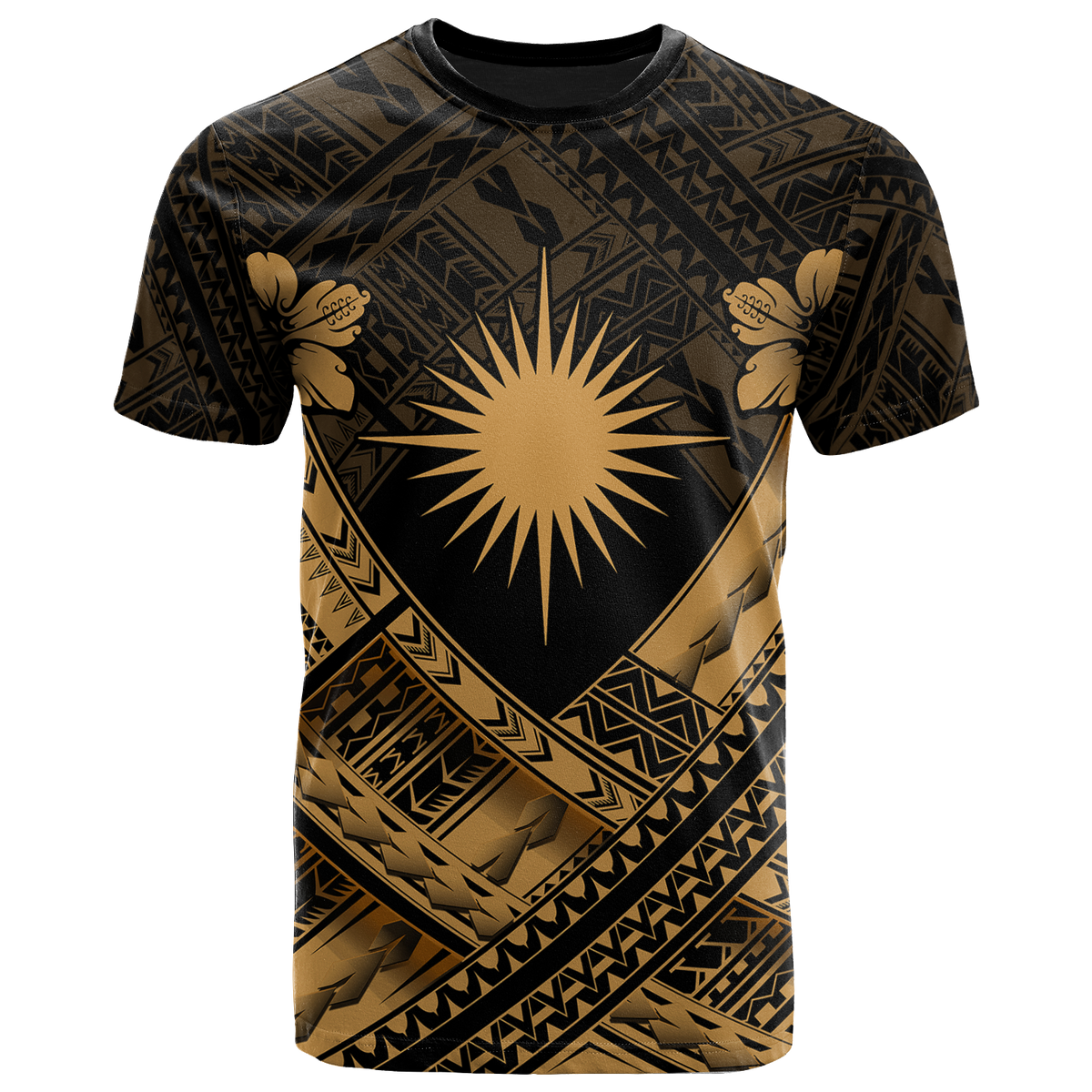 Marshall Islands Polynesian T Shirts Marshall Islands GoldFlag Camisole Hibiscus Style Unisex Art - Polynesian Pride