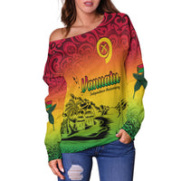 Vanuatu Peaceful Off Shoulder Sweater - Independence Anniversary LT13 - Polynesian Pride