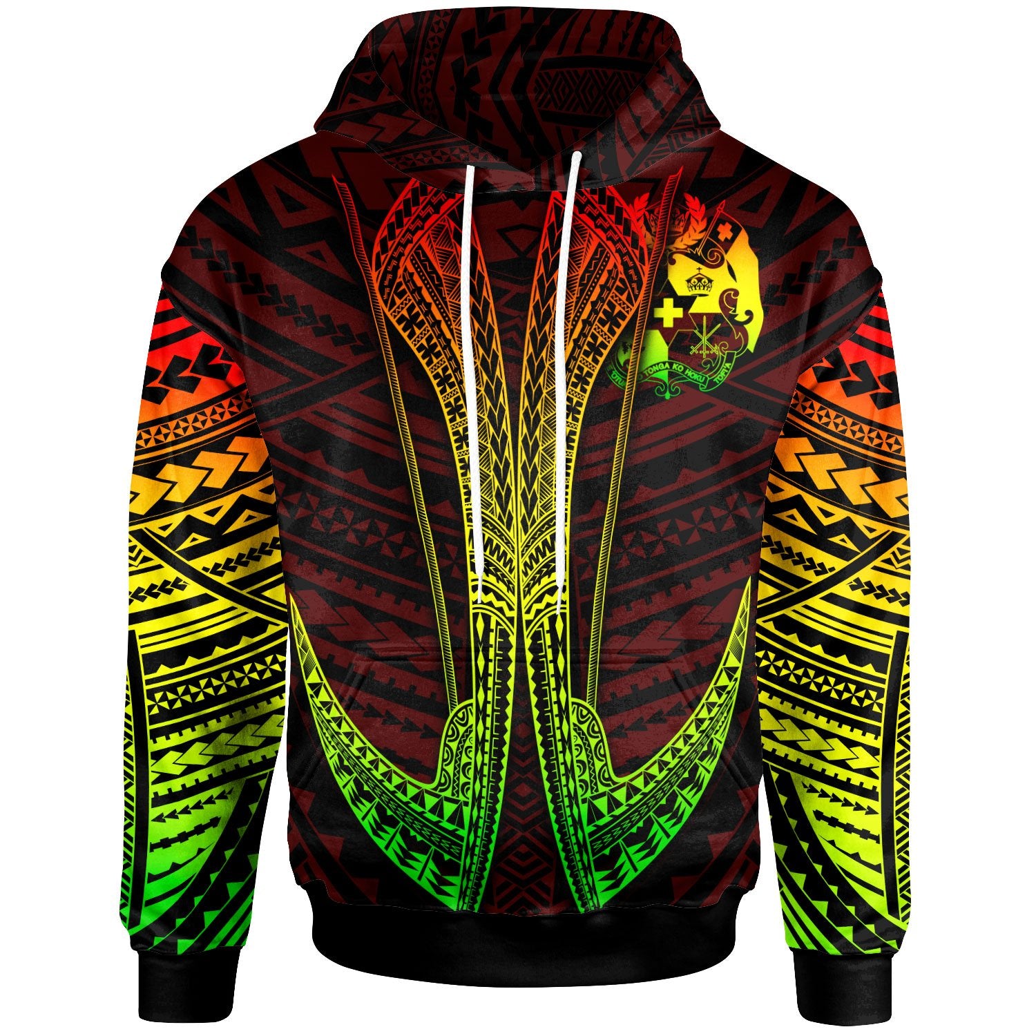 Tonga Custom Hoodie Fish Hook Unisex Red - Polynesian Pride