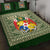 (Custom Personalised) Tonga Pattern Quilt Bed Set Coat of Arms - Green and Beige LT4 - Polynesian Pride