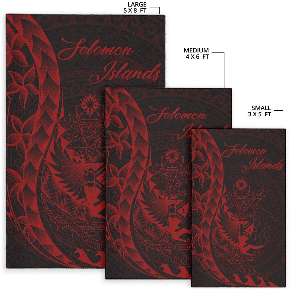 Solomon Islands Area Rug - Polynesian Pattern Style Red Color - Polynesian Pride