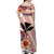 Hawaii Off Shoulder Long Dress Kakau Tribal Red Batik Floral Ver.02 LT13 - Polynesian Pride
