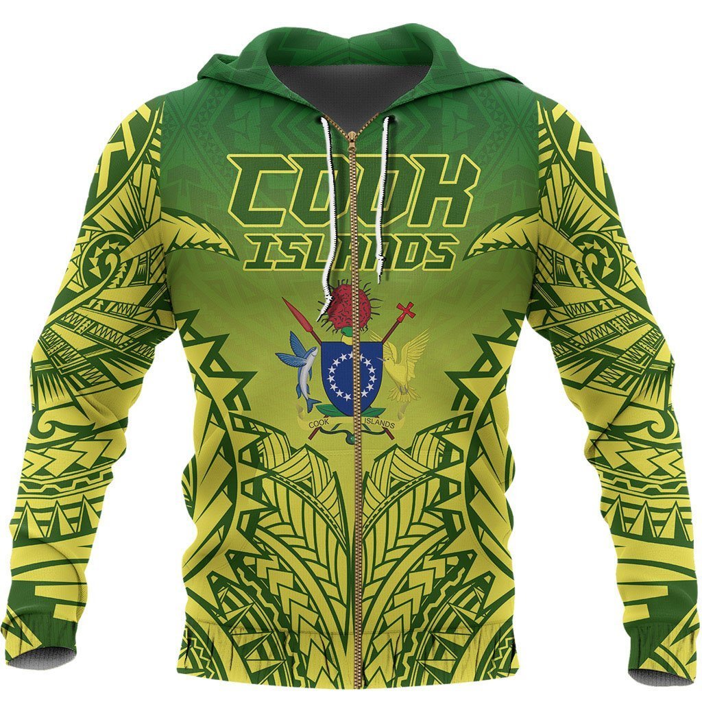 (Kuki Arirani) Cook Islands Premium Zipper Hoodie Unisex Black - Polynesian Pride