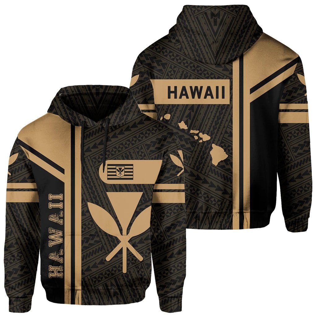 Kanaka Polynesian Hoodie Gold Morale Style Unisex Gold - Polynesian Pride