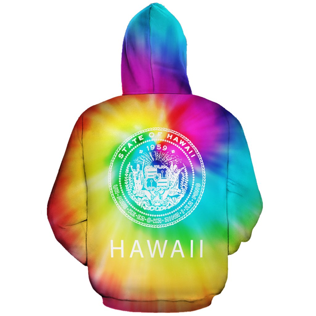 Hawaiian State Hoodie (Zipper) Tie Dye - Polynesian Pride
