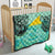 Tokelau Premium Quilt - Vintage Floral Pattern Green Color - Polynesian Pride