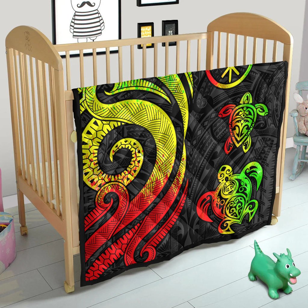 Hawaii Premium Quilt - Reggae Tentacle Turtle - Polynesian Pride