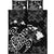 Turtle Hibiscus Map White Quilt Bed Set Black - Polynesian Pride