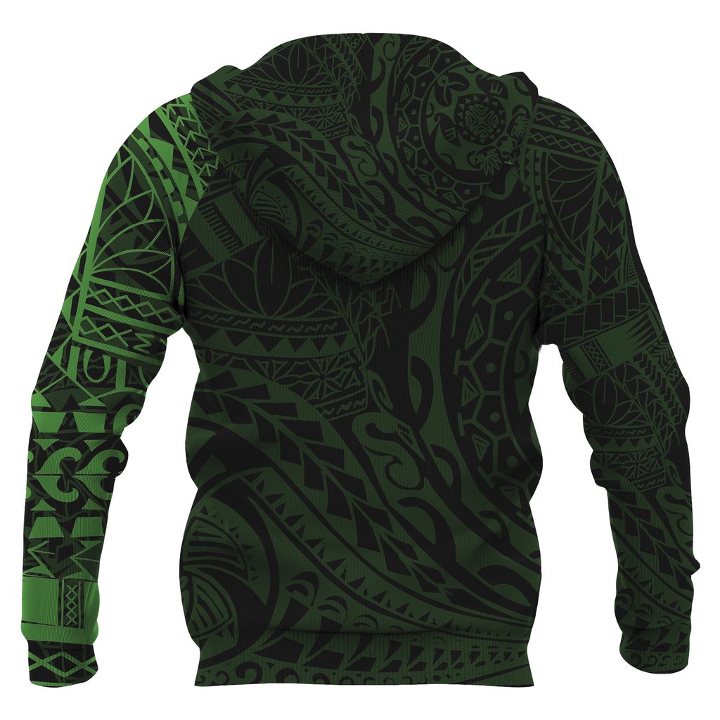 Hoodie Polynesian Green Tattoo Style - Polynesian Pride