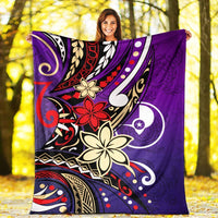 Yap State Premium Blanket - Tribal Flower With Special Turtles Purple Color - Polynesian Pride