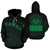 Hawaii Polynesia Hoodie Green Tatau Style Unisex White - Polynesian Pride