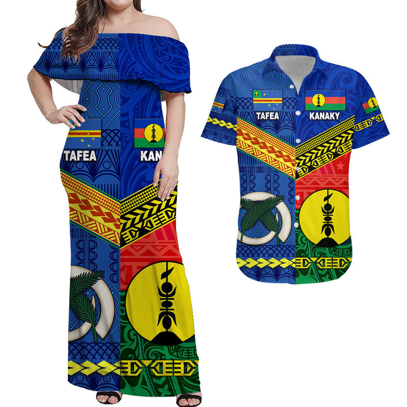 Vanuatu Tafea Province and New Caledonia Matching Hawaiian Shirt and Dress LT8 Blue - Polynesian Pride