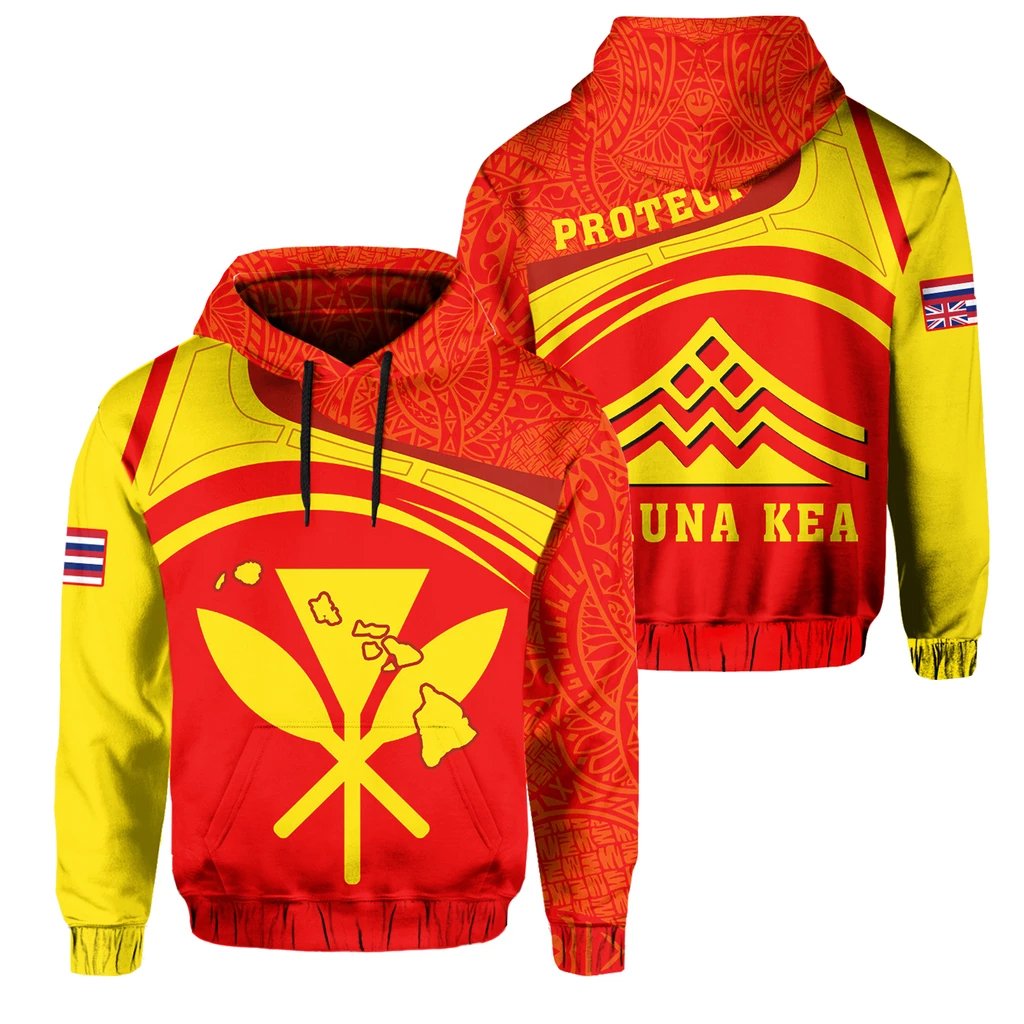 Hawaiian Polynesian Mauna Kea Hoodie Eudora Style Unisex Red - Polynesian Pride