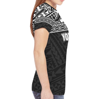 Polynesian All Over Custom T Shirt Polynesian Tattoo Style Black - Polynesian Pride