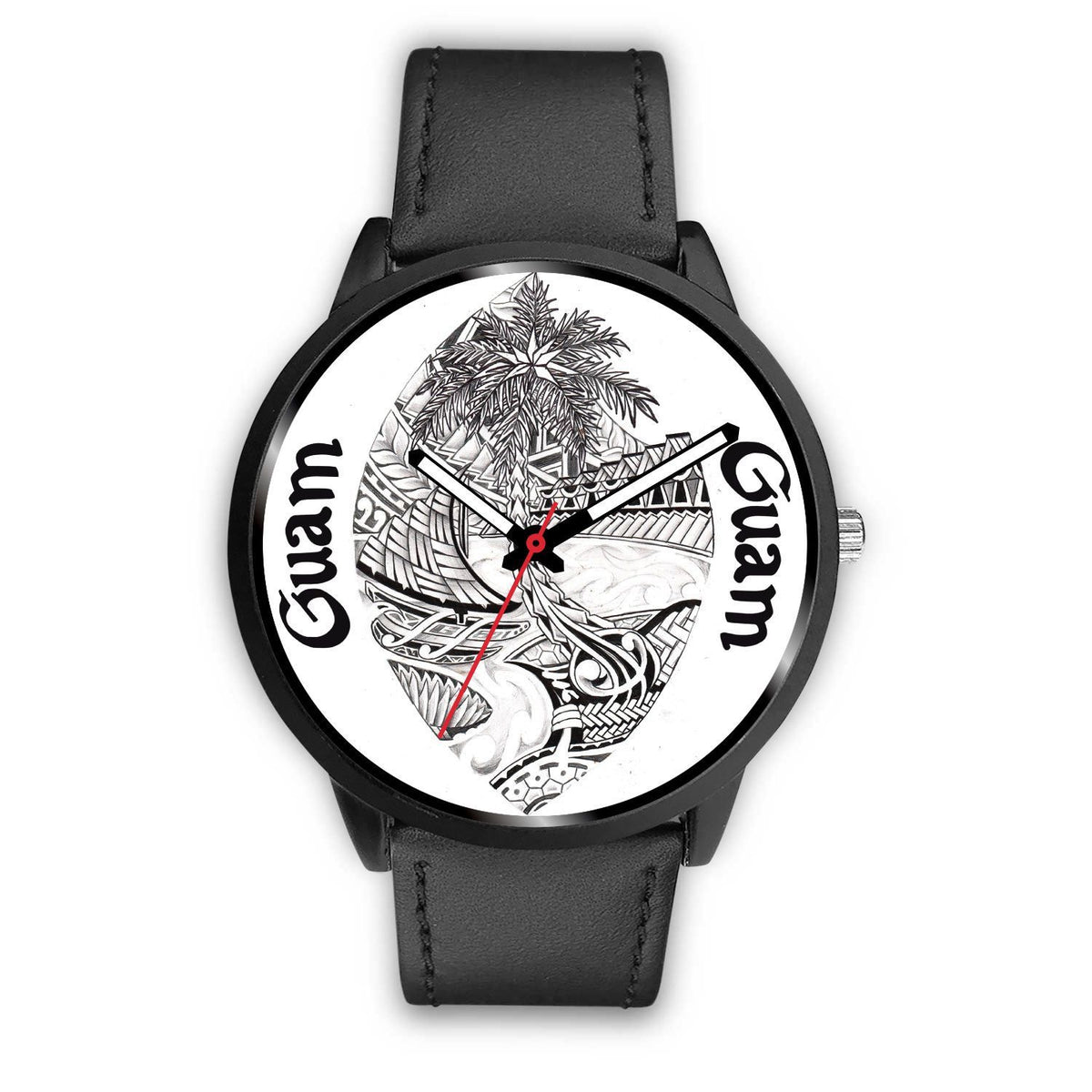 Guam Watch - Guam Polynesian Black Leather - Polynesian Pride