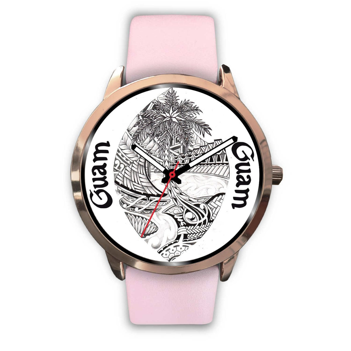 Guam Watch - Guam Polynesian 2 Pink Leather - Polynesian Pride