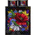 Blooming Flower Quilt Bed Set Black - Polynesian Pride