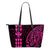Kanaka Hawaii Map Pink Tribal Small Leather Tote Pink - Polynesian Pride