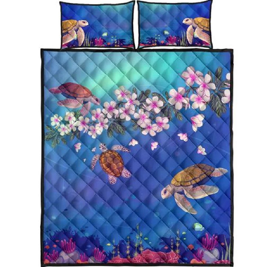 Galaxy Ocean Quilt Bed Set Black - Polynesian Pride