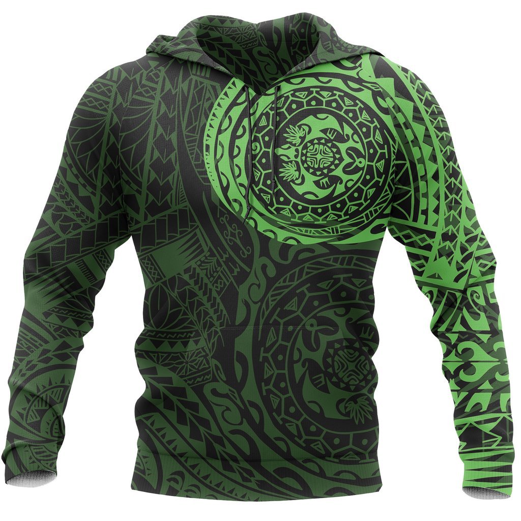 Hoodie Polynesian Green Tattoo Style Unisex Green - Polynesian Pride
