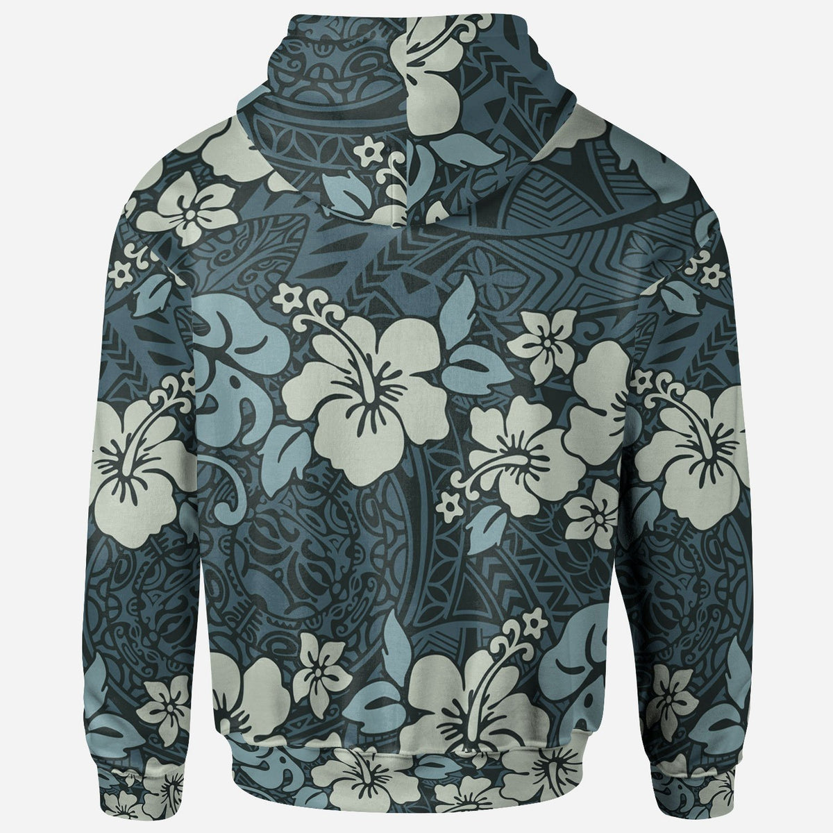 Polynesian Hoodie Abstract Hibiscus Flowers With Vintage Background - Polynesian Pride