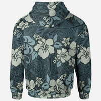 Polynesian Hoodie Abstract Hibiscus Flowers With Vintage Background - Polynesian Pride