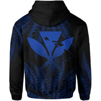 Polynesian Pride Hoodie Hawaii King Polynesian Hoodie Durk Style Blue - Polynesian Pride