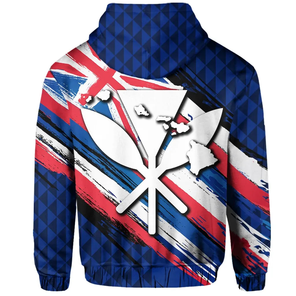 Polynesian Pride Hoodie Hawaii King Flag Kanaka Map Polynesian Zip Hoodie Won Style - Polynesian Pride