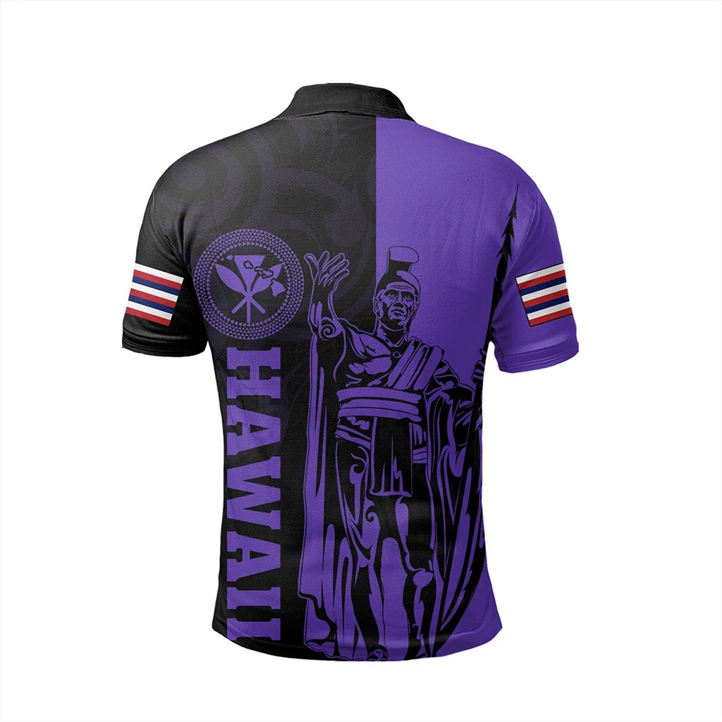 Polynesian Pride Shirt Hawaii King Polynesian Polo Shirt Lawla Style Purple - Polynesian Pride