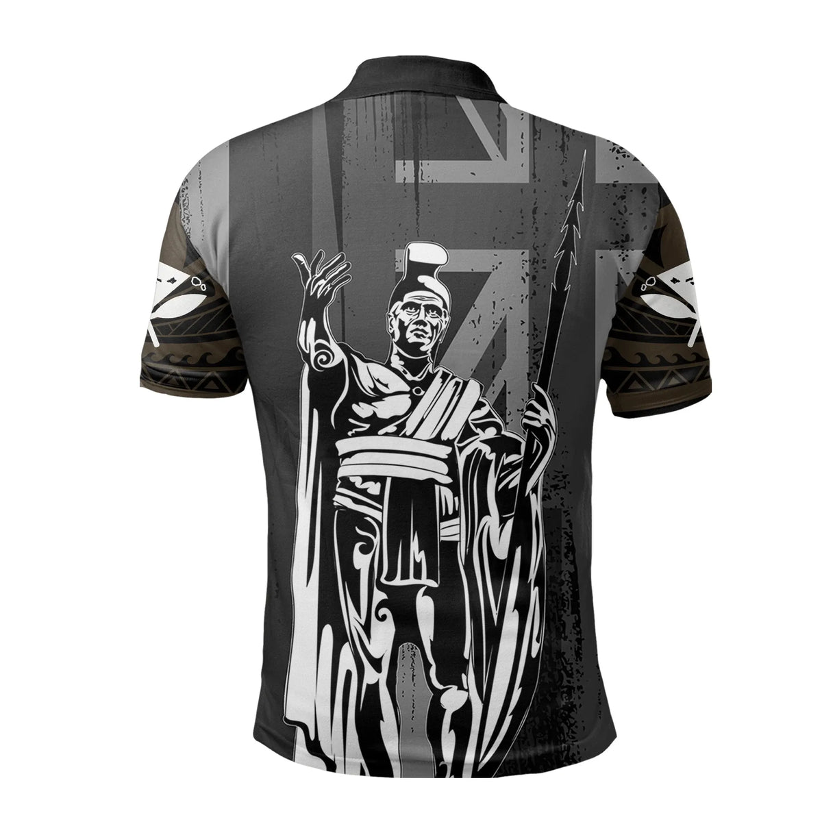 Polynesian Pride Shirt Hawaii King Flag Polynesian Polo Shirt Gold - Polynesian Pride